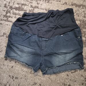 Oh! Mamma Maternity High Waist Women's Jean Shorts